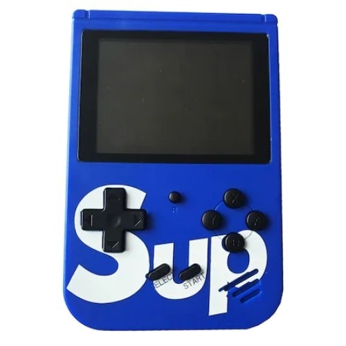 Consola Game Box, Micro-USB, Multiplayer, portabila, cu 400 de jocuri, retro, albastru