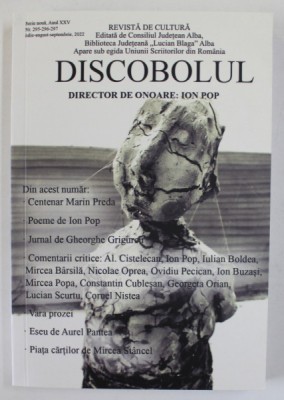 DISCOBOLUL , REVISTA DE CULTURA EDITATA DE CONSILIUL JUDETEAN ALBA , SERIE NOUA , ANUL XXV , NR. 295 -296 -297 , IULIE - SEPTEMBRIE , 2022 foto