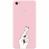 Husa silicon pentru Xiaomi Redmi Note 5A, Pink Finger Cross