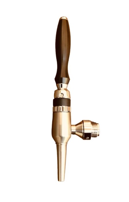 Bierzapfhahn, Kompensatorhahn Nordic - aus satiniertem stahl ohne kompensatorschaft 5/8&quot; + starke d&uuml;se, Gewindel&auml;nge: 55 mm