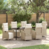 Cumpara ieftin Set de masă pentru grădină 7 pcs Bej Rattan poli