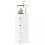VidaXL Bibliotecă albă 40x24x102 cm din lemn prelucrat 860373