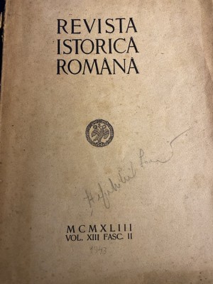 Revista istorica romana, vol. XIII, fasc. II,,1943, director C. C. Giurescu foto