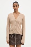 HUGO cardigan de l&acirc;nă culoarea bej, light, 50545141
