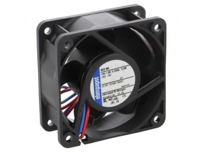 Ventilator axial 12V DC 60x60x25mm 56m3/h 43dBA cu bilă foto