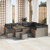 Cumpara ieftin Set de canapele pentru grădină cu pernă 12 pcs Gri Rattan poli