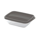Caserola alimente, Curver Vedo, plastic, dreptunghiulara, transparent + gri, 0.5 L