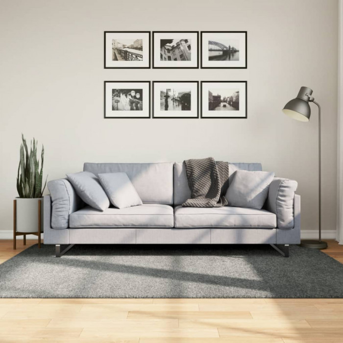 vidaXL Covor pufos cu fire &icirc;nalte, verde modern, 140x200 cm