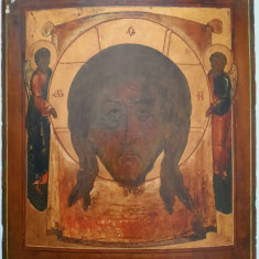 Icoana pe lemn, Mandylion/ Sfânta Faţă, aut.. si doc. de exp, 30.9 x 25.6cm
