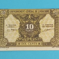 Indochina Franceza 10 Cents 1942 'Perioada guvernului Vichy' aUNC p#89