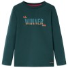 Tricou de copii cu m&acirc;neci lungi verde &icirc;nchis 92, vidaXL