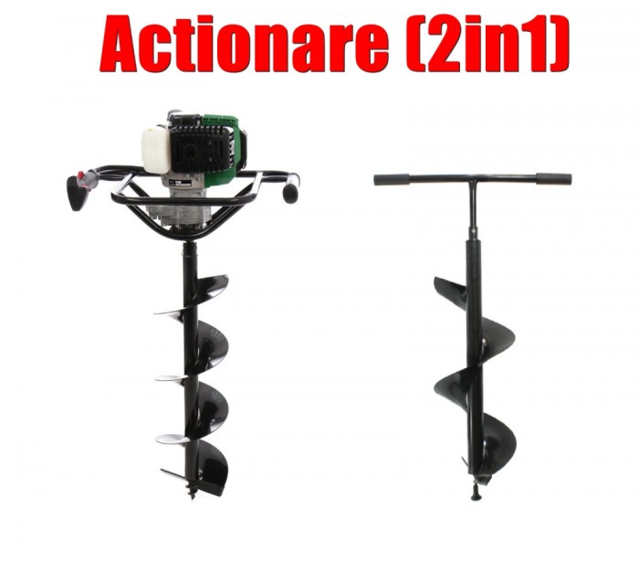 Burghiu Motoburghiu Foreza Manual Gropi Gauri Pamant Pomi Stalpi 300x800mm 2in1 + LIVRARE GRATUITA