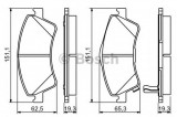Set placute frana,frana disc TOYOTA AURIS TOURING SPORTS (ADE18, ZWE18, ZRE18) (2013 - 2016) BOSCH 0 986 494 187