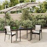VidaXL Set mobilier de grădină cu perne, 3 piese, negru, poliratan