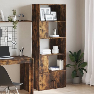 Gossi biblioteca, stejar fumuriu, 70x36x189 cm, lemn prelucrat foto