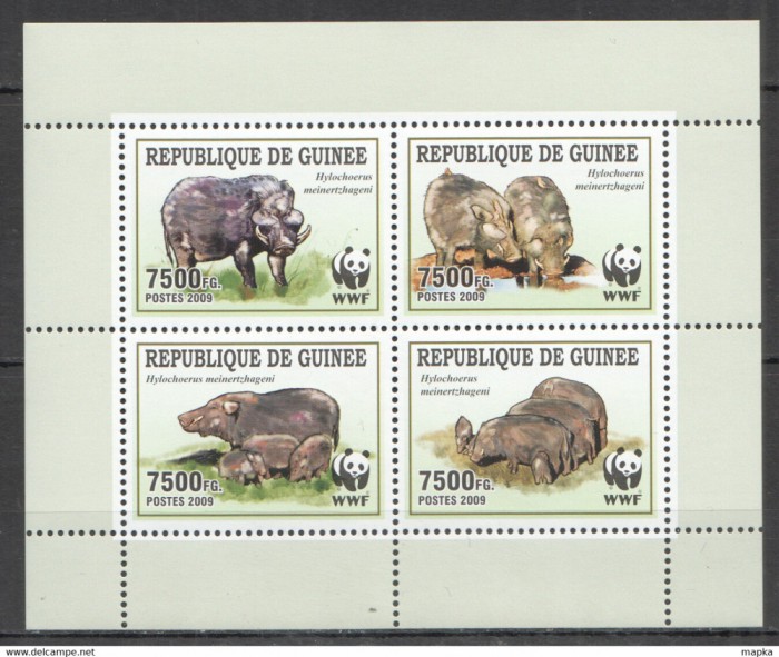 116-GUINEEA 2009-GROTH 439-Bloc cu 4 timbre nestampilate GIANT FOREST FOG,MNH