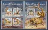 Africa Centrala 2017 - DINOZAURI - BL + KB - MNH, Nestampilat