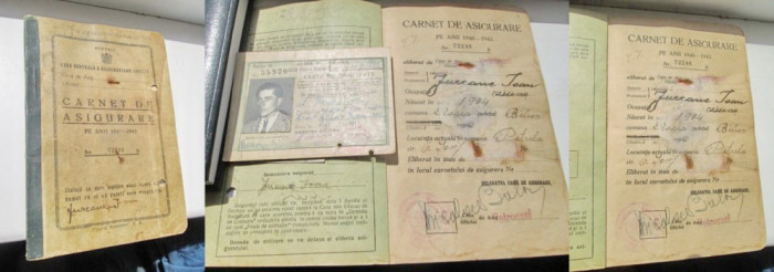 3075-I-Carnet Asigurare vechi Banatul 1940.