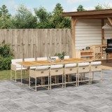 vidaXL Set mobilier de grădină cu perne, 11 piese, bej, poliratan 3211300