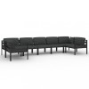 Set mobilier de gradina cu perne, 7 piese, antracit, aluminiu
