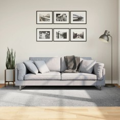 vidaXL Covor &quot;IZA&quot; aspect scandinav, cu fire scurte, gri, 160x230 cm