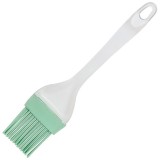 Pensula din silicon cu maner din plastic, Neirini, Verde/Transparent, 22 x 5 cm