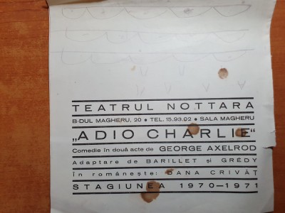 program teatrul nottara 1970-1971 - marga barbu foto