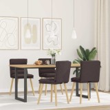 VidaXL Scaune de bucătărie, 4 buc., maro &icirc;nchis, material textil