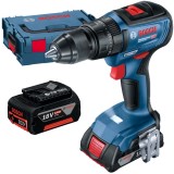 Bosch GSB 18V-50 - Masina de gaurit si insurubat cu percutie cu 2 acumulatori Li-Ion 18 V 5 Ah 50 Nm motor fara perii led iluminare valiza speciala