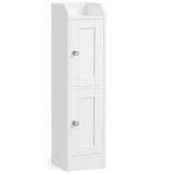 VASAGLE Dulap ingust pentru baie, cu rafturi reglabile si design compact, 20x18x80 cm, alb