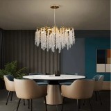 Candelabru auriu Cristal, dulie E14 x 9, diametru 600MM