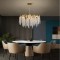 Candelabru auriu Cristal, dulie E14 x 9, diametru 600MM