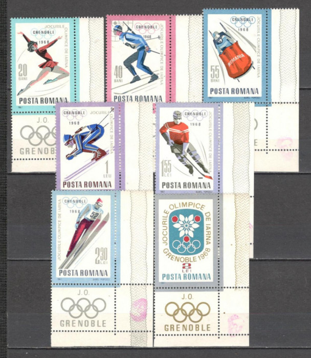 Romania.1967 Olimpiada de iarna GRENOBLE-cu vigneta CR.151