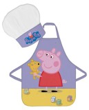 Set Bucatarie Copii Peppa Pig: Sort si Boneta Roz, 3-8 Ani, Poliester 100%