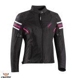 Cumpara ieftin Geaca (jacheta) femei pentru scuter - motocicleta Racing/Roadster Ixon All season model Ilana LS culoare: negru/fuchsia (roz) Negru/fuchsia (roz) L
