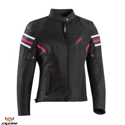 Geaca (jacheta) femei pentru scuter - motocicleta Racing/Roadster Ixon All season model Ilana LS culoare: negru/fuchsia (roz) Negru/fuchsia (roz) XS foto