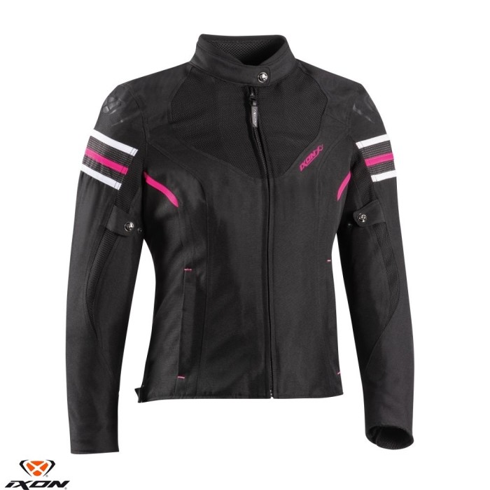 Geaca (jacheta) femei pentru scuter - motocicleta Racing/Roadster Ixon All season model Ilana LS culoare: negru/fuchsia (roz) Negru/fuchsia (roz) XS
