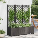 vidaXL Jardinieră de grădină cu spalier, neagră, 120x40x136 cm, PP 318273