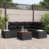 Cumpara ieftin Set de canapele pentru grădină 5 pcs Negru