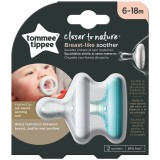 Suzeta Tommee Tippee Closer to Nature, 2 buc, 6-18 luni, Alb/Verde