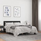 VidaXL Cadru de pat, negru, 140x200 cm, lemn prelucrat și metal