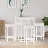 Gossi set mobilier de bar, 5 piese, alb, lemn masiv de pin