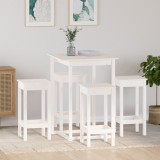 VidaXL Set mobilier de bar, 5 piese, alb, lemn masiv de pin