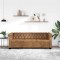 vidaXL Canapea Chesterfield, 3 locuri, maro, piele ecologică 243620