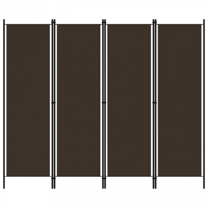 vidaXL Paravan de cameră cu 4 panouri, maro, 200 x 180 cm