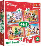 Puzzle 4in1 sarbatorind craciunul, Trefl