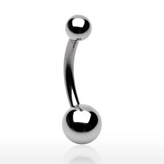 Inel pentru buric realizat din oțel chirurgical, cu bile lucioase și netede - Dimensiune: 1,6 mm x 11 mm x 5x8 mm