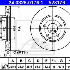 Disc frana MERCEDES E-CLASS (W211) (2002 - 2009) ATE 24.0328-0176.1