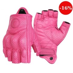 Manusi moto/atv/bicicleta piele fara degete MotoWolf, protectie carbon, Pink