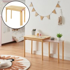 Masa extensibila copii Skellefte? 98x38x51,5 cm natur verde roz [en.casa] HausGarden Leisure foto